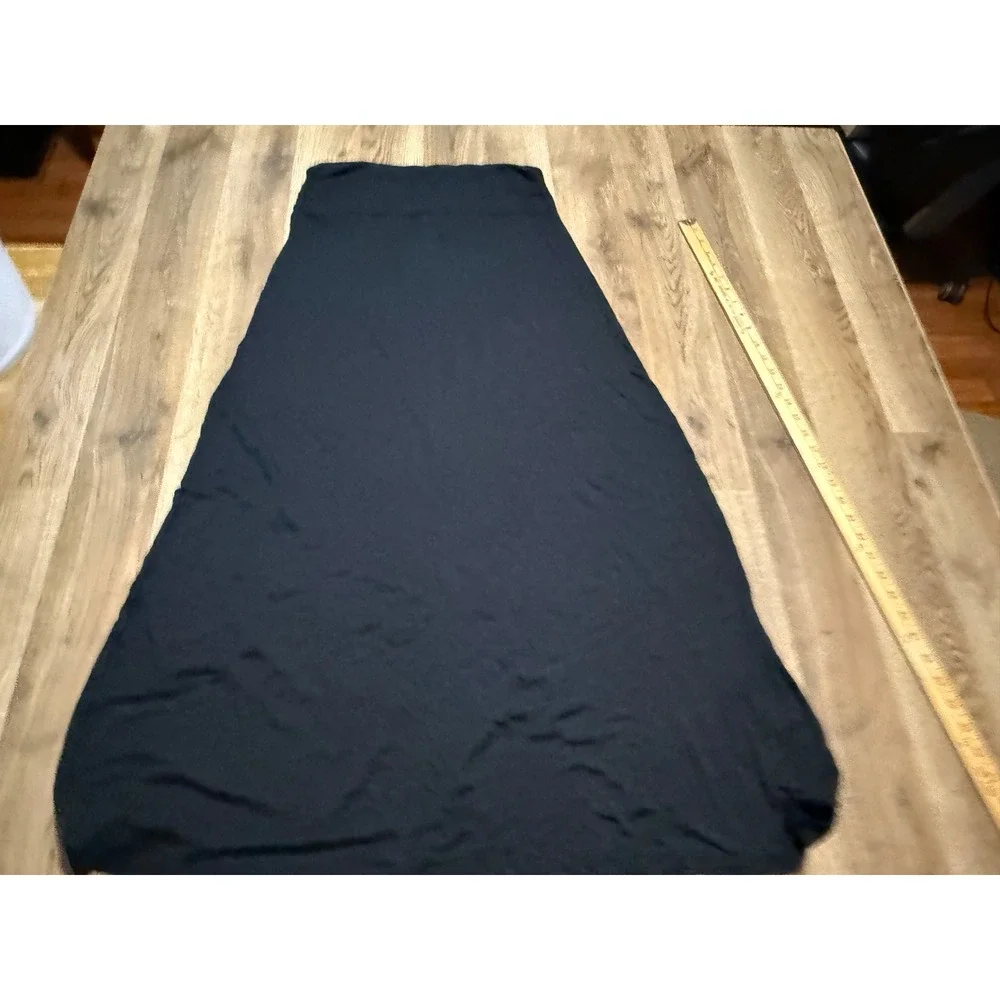 Cable & Gauge Skirt Womens XL Black Maxi Skirt Foldover Waist Stretch Jersey